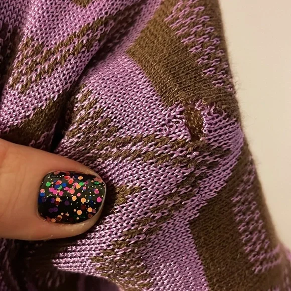 Missoni Foulard Vintage Knit Purple Brown Striped Chevron Scarf - Picture 7 of 11